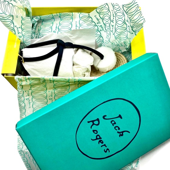 Jack Rogers Evie Black Leather Sandals 8.5 - Picture 10 of 10